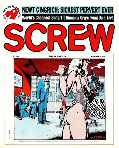 dannyhellman:
“ Nine SCREW covers by SPAIN RODRIGUEZ, (1940 - 2012) Spain Rodriguez drew many wonderful covers for SCREW Magazine during his long cartooning career. Here are the nine I have in my collection, but I suspect there are lots more. If...