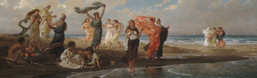 cavetocanvas:Elihu Vedder, Bathing Greek Girls, 1872-77