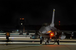 militaryandweapons:  Airmen execute hot pit refueling at night by Kenny Holston 21 on Flickr.