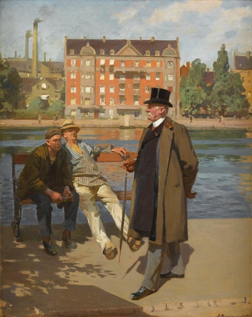themainloop:Erik Henningsen Promenade by the River, 1907 Painter: Erik-Ludwig Henningsen (1855&ndash