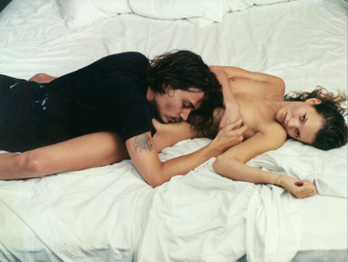 whlplash:           Johnny Depp & Kate Moss  i fucking love this  DO U  SHE DOES  aw by annie lebvovitz we had to study her in photography love her so much  I LOVE THEM BOTH. SO MUCH  wtf this needs to be on everyone’s dash omfg THIS IS P E R F