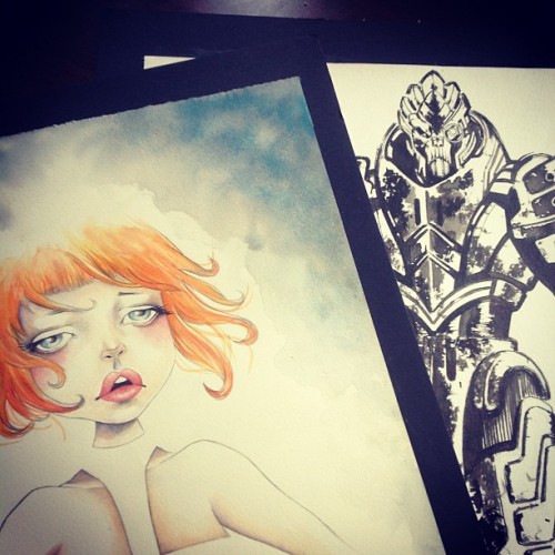 pr1ps:  It ain’t easy put an “”“art show”“” together, but it’s getting awesome :9 Arts by @samesjc and @edufrancisco #weirdscience  VEESH tem até o garrus