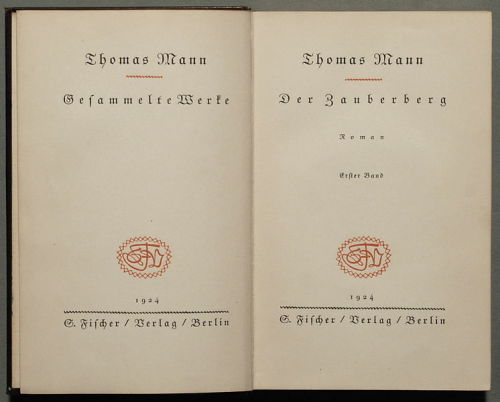 schatzalp:Thomas Mann, Der Zauberberg - Titelblatt der Erstausgabe 1924