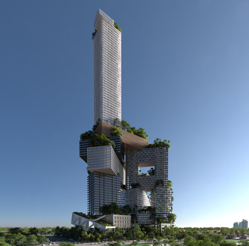 wilwheaton:npr:architizer:MVRDV Architects Proposes Towering Green Micro-City Skyscraper for Jakarta