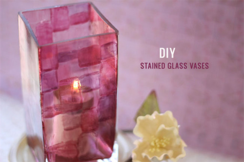 DIY Wedding Stained Glass Candle Holders: Instructions available here