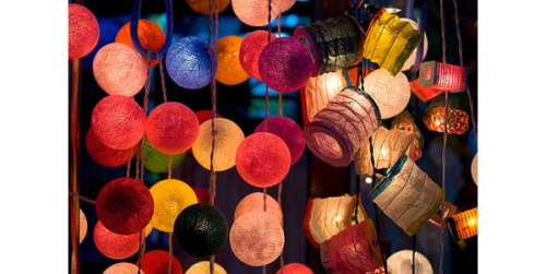 An Assortment of Colorful Wedding Lanterns