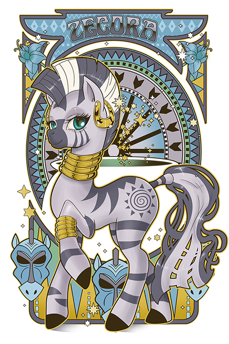 Zecora Nouveau by *hezaa Gorgeous! It’s been a while since i’ve seen a new one of these designs pop up. But yeah, they are always great…