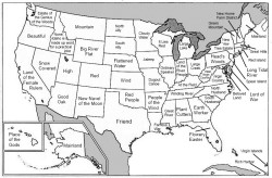 icaptivate:  thegoldinmypocket:  kellyjuanita:  A map of the United States with each state’s name replaced with its etymological root translated into English. LANGUAGE BONER.  Land of the Female Rulers.   if you love me and reading this, tell me what