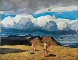 blastedheath:  Rockwell Kent (American, 1882-1971), Men and Mountains, 1909. Oil on canvas, 33 x 43 1/4 in. Columbus Museum of Art, Columbus, Ohio. 