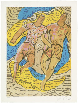 blastedheath:  Sandro Chia (Italian, b. 1946), Athletes, 1988. Colour lithograph on wove paper, 76 x 56 cm. Edition of 300. 