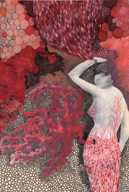 red-lipstick:Ashley Blanton - Membrane from Intravenous series, 2012Watercolors, Gouache, Pens, Cut 