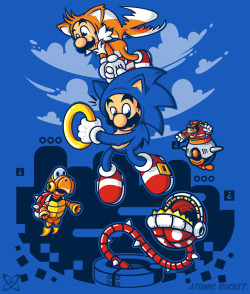 gamefreaksnz:  Super Sonic Bros by AtomicRocket - Sold on December 1st at Teefury USD บ for 24 hours only Follow the artist on Tumblr  This is the last thing Sonic needs.