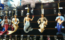 notsuchasecret: fanciestdesmondstache:  witchyroses:  stormwaterwitch:   merelei:  kittyperson:  eisencorgi:  is that a buff delivery guy mermaid Christmas ornament because I’ve been looking for that my whole goddamn life  is that one merman wearing