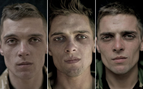 ocheano:enolajay:weatherbeatensoul: dancingwithtthedevil:  sleepinglauren:  Photographer Lalage Snow takes pictures of soldiers’ faces before, during and after the war in Afghanistan.  jesus christ  still one of the meaningful pictures on tumblr for