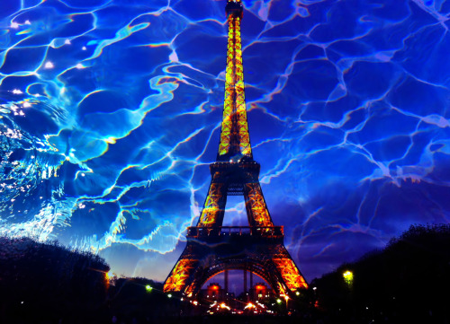 Eiffel Tower in a Watery Sky