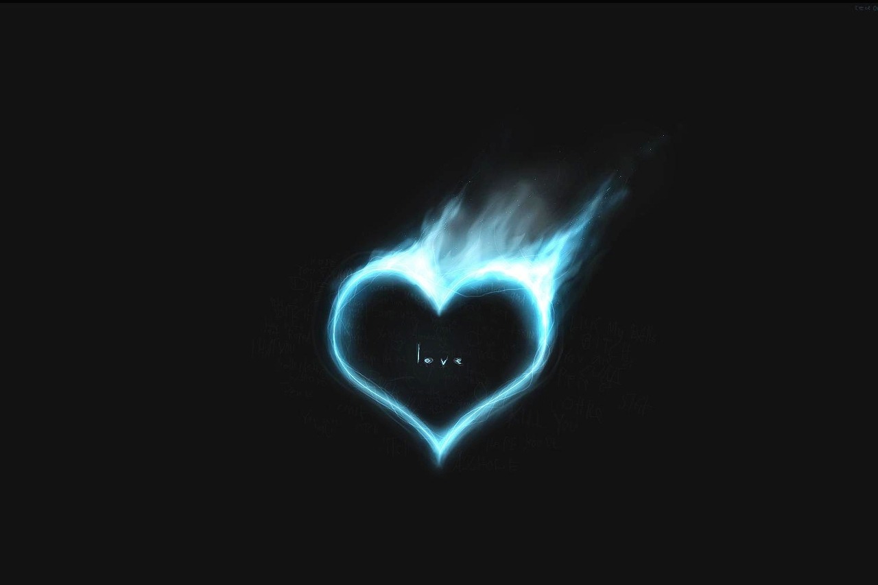 Neon blue heart