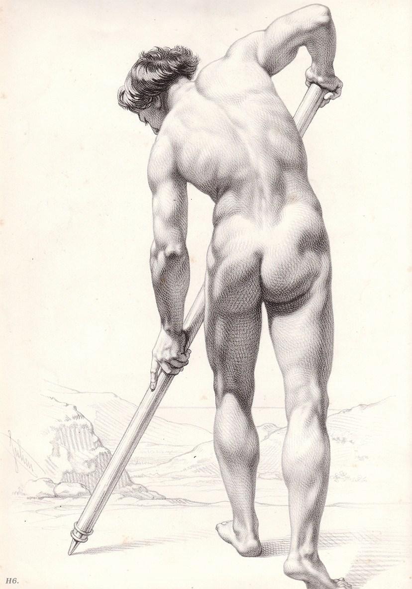 hadrian6: Male nude. Bernard Romain Julien. 1802-1871. French. Ecole des Beaux Arts.