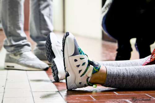 shapesandfriends:  Nike Air Max 1 Grey Mini Swoosh + Nike Air Huarache Plus aka The Murder 