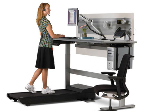 Figure 1: The workstation of the future (we should hope). The human body is designed for standing, n