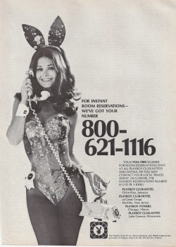 Vintagebounty:  Playboy Club Hotel Reservation Vintage Advertisement 1974 Original