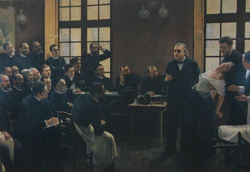 André Brouillet: Une leçon clinique à la Salpêtrière (1887)Jean-Martin Charcot, a renowned neurologi