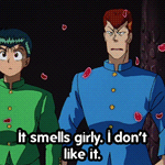 boobly:  shit kuwabara says  The gif on the bottom right hand corner is Graham as an anime character.