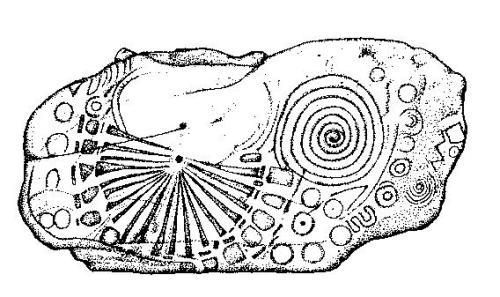 archaicwonder:Knowth Kerbstone 15: The Sundial StoneThis stone was found at Knowth, a Neolithic pass