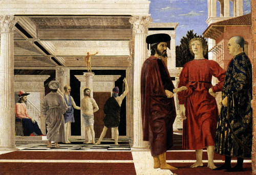 lartespiegataaitruzzi:Piero della Francesca  (Borgo Sansepolcro, 1416/1417 circa – 1492)Flagellazion