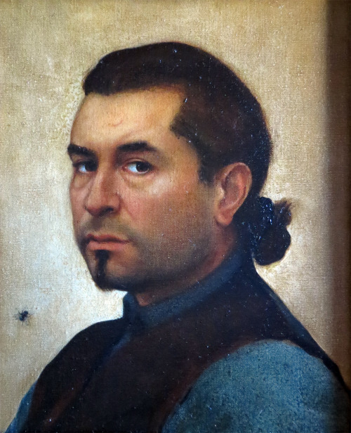 mongraffito:  Andrea Fortina, Self portrait. Oil on canvas, cca 1990 