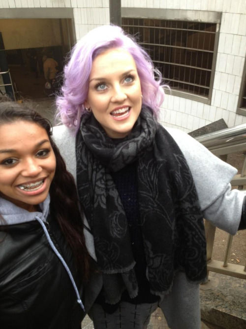 littlemix-news:Perrie outside the hotel today