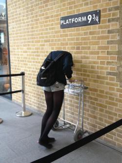 samandriel:   cosmic—paranoia:  Kings Cross Station I ducked to get my face out of the picture and ended up with this   5 points to gryffindor 