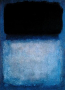 bookville:  bookville:  Mark Rothko, Green Over Blue, 1956  “To take a breath of water: does the thought panic or excite you?” —   Maggie Nelson, Bluets   @empoweredinnocence I believe this artist had some artwork on Cooper’s Office in Mad Men.