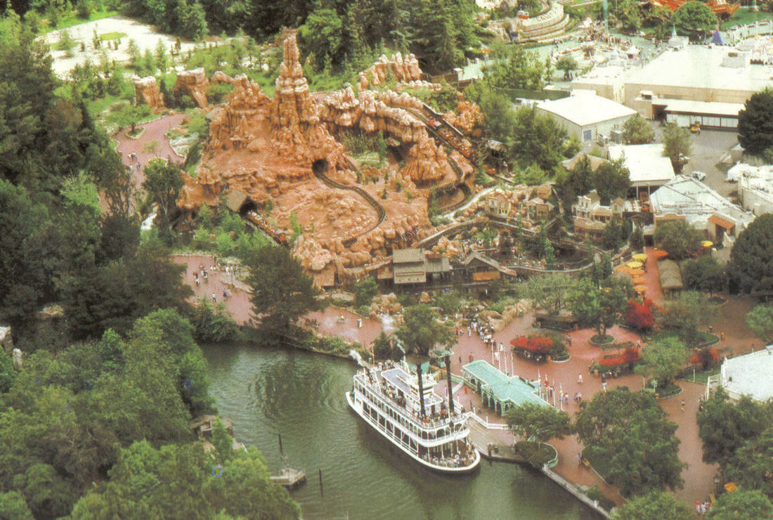  Aerial photo of Big Thunder Mountain Railroad at Disneyland. This is prior to construction