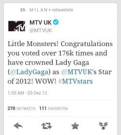 gagardo:  CONGRATS LADY GAGA. 