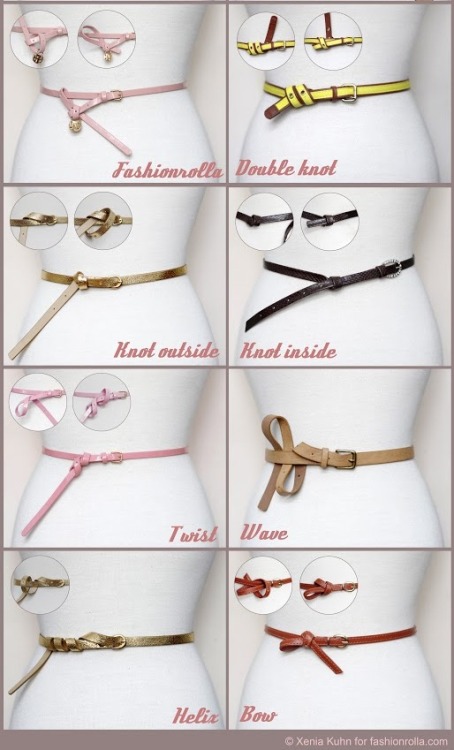 Roundup of Fourteen Ways To Knot Your Belt from FaSHionRoLLa here. For larger photos of each style g