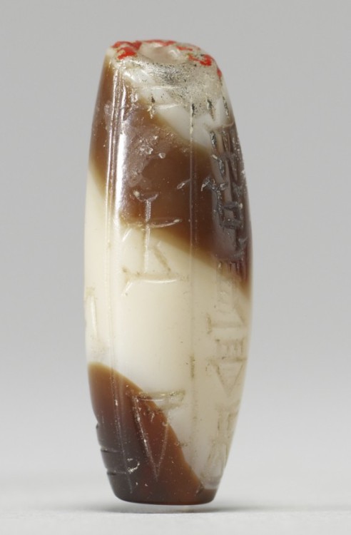 uncertaintimes: Barrel-Shaped Cylinder Seal, Mesopotamian, ca 2000-1850 BC