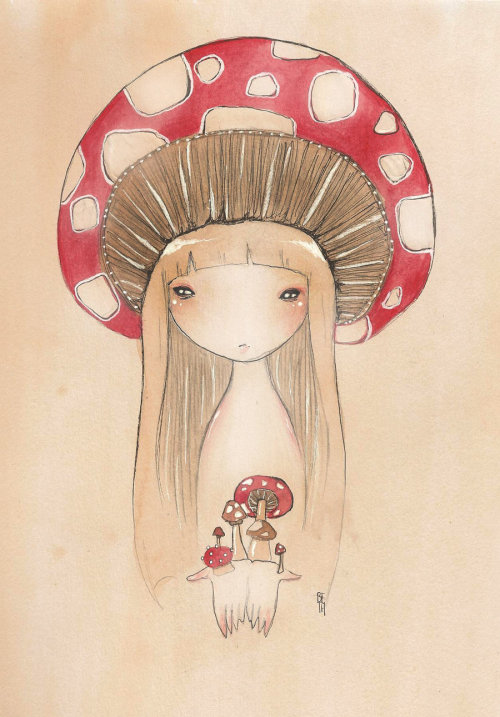 nerdylolita:  glittertomb:  Mushroom by ~Lilac-Ghost  oh god, this is so cute, it speaks to me on a spiritual level of cute 