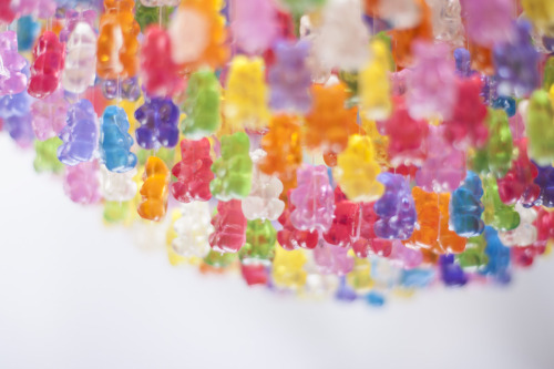 kchampeny:The “Candelier” I make for Jellio has just over 3000 hand cast acrylic GummiBears.  At 18”