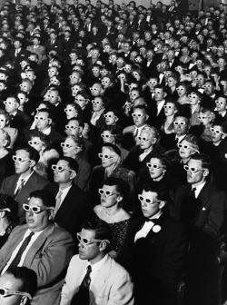 bobbycaputo:  Iconic Photo: Watching Bwana Devil in 3D at the Paramount Theater This iconic photograph by LIFE magazine photojournalist J. R. Eyerman turned 60 this past week. Shot at the Paramount Theater in Hollywood in 1952, the image shows the opening