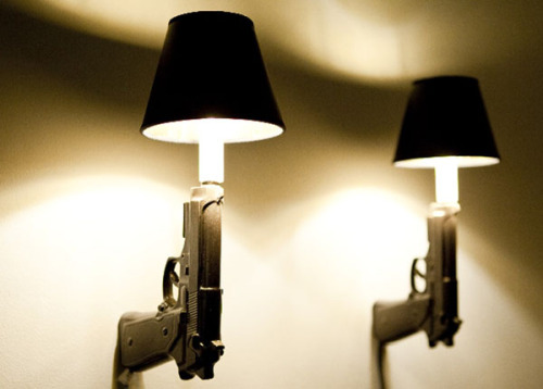 waycoolgadgets:  Pistol lamps… a lamp for bad asses.  Need! Want! Must have!