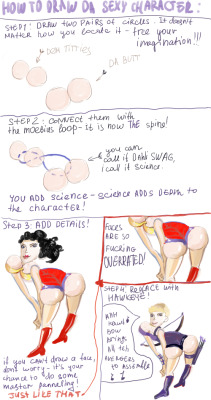 boobsdontworkthatway:  eschergirls:  Awwww, you’re going to put all those “How to Draw Superheroes” books out of business by giving away the core secret. :(   Love this! -Satya