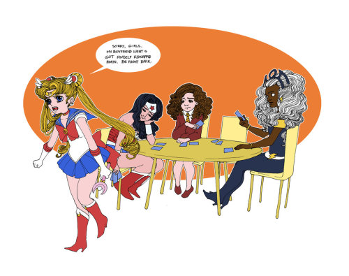 adventuresofcomicbookgirl:ican’t handle thisUSAGI WONDER WOMAN STORM AND HERMIONE IN THE SAME PICTUR