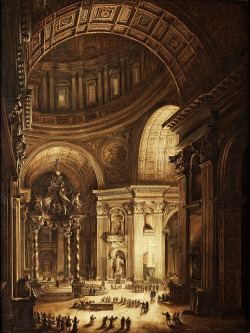 jaded-mandarin:  Illumination de la Croix de Saint Pierre à Rome - Louis Jean Desprez.  