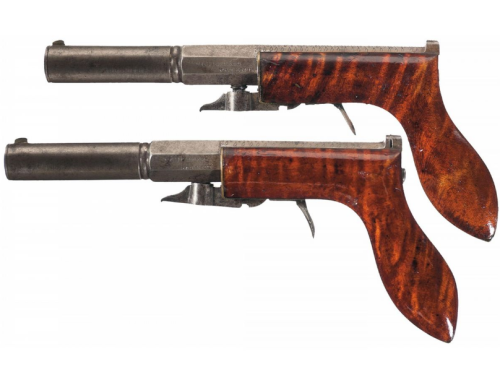 Pair of Willard &amp; Co. percussion underhammer pistols, .31 caliber