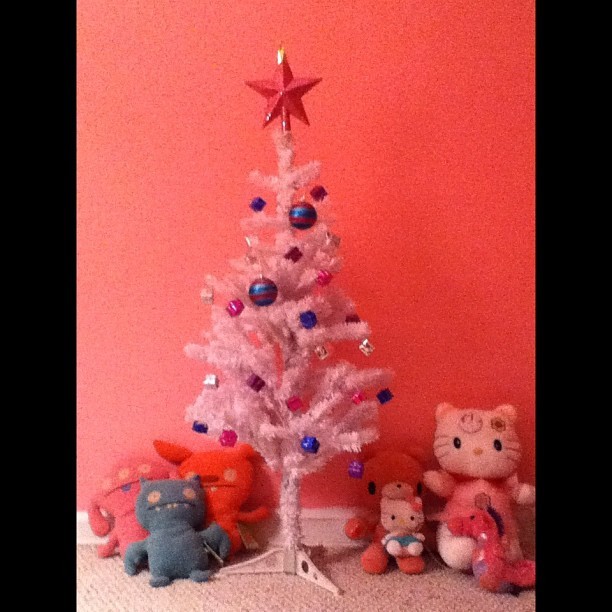 My First Christmas Tree 💖🎄 #christmastree #christmas #pink #whitetree #hellokitty