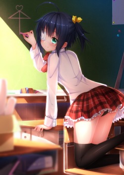 abaslev:  chuunibyou demo koi ga shitai! eyepatch pantsu seifuku swordsouls takanashi rikka thighhighs | yande.re 