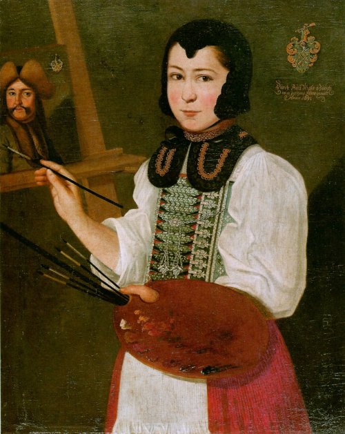 thestuartkings:Anna Waser (1678–1714) Swiss painterThis early self-portrait was executed with consid