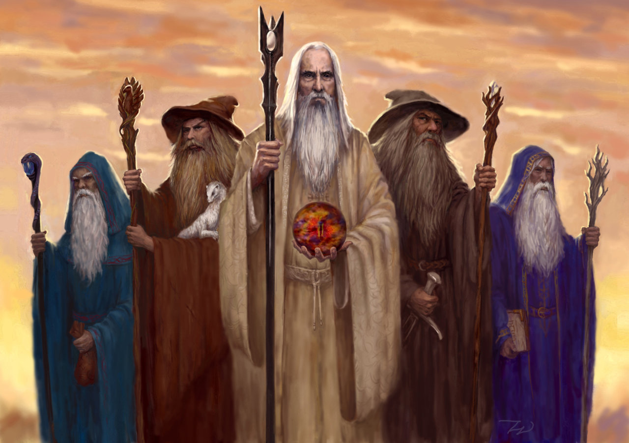 geeksgamesguys:  onceuponahobbit:  the five by ~tristan-haohao Pallando, Radagast,