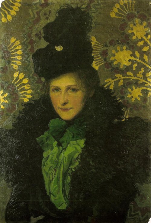 colourthysoul: Józef Mehoffer - The Florentine Portrait of the Artist’s Wife (1900)