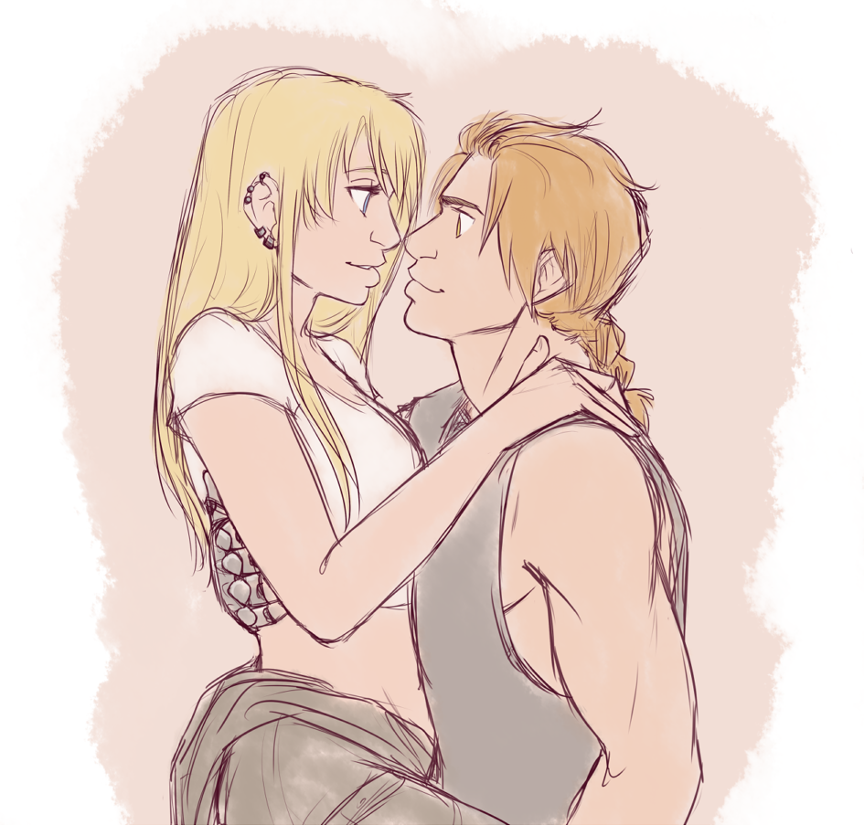 pickupmypencil:  early morning doodling of my favorite mechanic and her beau 
